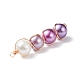 Glass Pearl Round Beads Pendants PALLOY-JF01879-5