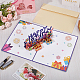 Rectangle mot joyeux anniversaire pop up papier carte de voeux DIY-WH0430-050-4