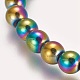 Bracelet extensible perlé en hématite synthétique non magnétique électroplaqué BJEW-P215-01-6mm-2