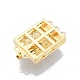 Brass Pave Clear Cubic Zirconia Box Clasps KK-G432-08G-2