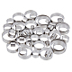 Superfindings 40pcs 40 estilos 201 anillo de guías de acero inoxidable FIND-FH00006-87-1