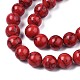 Chapelets de perles rondes en pierre de turquoise synthétique TURQ-R035-10mm-04-01-3