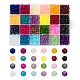 24 brins de perles de verre transparent de couleurs FGLA-X0001-04B-6mm-1