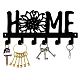 CREATCABIN Metal Key Holder Home Black Lotus Key Hooks Wall Mount Hanger Iron Hanging Organizer Rock 6 Hooks for Home Housewarming Gift Entryway Cabinet Hat Towel 10.6 x 4.9inch AJEW-WH0156-121-1
