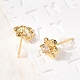 Серьги-гвоздики в форме цветка с микропаве из прозрачных кубических цирконий из латуни EJEW-C158-17A-G-3