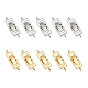 SUPERFINDINGS 12 sets Silver Golden Brass Fold Over Cord Ends Terminators Crimp End Tips with Lobster Claw Clasps for Jewelry Making 24x7x4mm KK-FH0001-11-RS-2