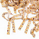 大きなボウノットリネン生地  DIY縫製用  ガーメントアクセサリー  ヘアアクセサリーと家を飾る  花柄  砂茶色  140~150x130~140x6mm FIND-R087-07K-1
