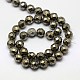 Natural Pyrite Round Beads Strands G-L031-10mm-02-3