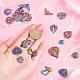 Ahandmaker 20 pezzo di ciondoli a forma di cuore color arcobaleno PALLOY-GA0001-11-5
