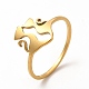 304 anillo de dedo de gato doble de acero inoxidable para mujer RJEW-K239-04G-3