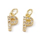 Real 18K Gold Plated Brass Micro Pave Clear Cubic Zirconia Charms KK-E068-VB452-P-2