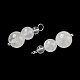 Подвески из натурального кварцевого кристалла с круглыми бусинами PALLOY-JF02867-08-2