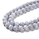 Chapelets de perles en agate avec dentelle bleue naturelle G-P342-04-6mm-AB-3