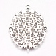 Style tibétain antique ton argent supports cabochons pendentif ovale X-TIBE-473-AS-NR-2