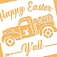 BENECREAT 12x12inch Easter Bunny Truck Painting Stencils DIY-WH0383-0029-4