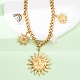 Женские ожерелья-цепочки с подвеской в виде солнца из нержавеющей стали 304 NJEW-F352-02G-2