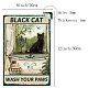 Creatcabin Panneau en métal en forme de chat noir pour salle de bain AJEW-WH0157-565-2