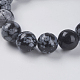 Naturschneeflocke Obsidian Perlen Stränge G-G515-10mm-01-3