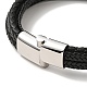 Mikrofaser-Leder geflochtenes mehrreihiges Armband mit 304 Edelstahl-Magnetverschluss für Männer und Frauen BJEW-C021-01-P-5