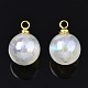 ABS Plastic Imitation Pearl Charms PACR-T015-01A-2