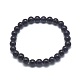 Bracciali elasticizzati in perle sintetiche di pietra blu BJEW-G617-01A-02-2