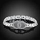 Женщины классный дизайн посеребренные латунные кольца и браслеты с кольцевыми звеньями BJEW-BB00383-2