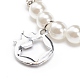 Bracelet extensible perlé imitation perle et strass en plastique abs avec breloque en alliage pour femme BJEW-JB08526-01-5