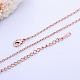 Real Rose Gold Plated Tin Alloy Cable Chain Necklace Making NJEW-BB10198-18-2