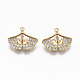 Brass Micro Pave Clear Cubic Zirconia Peg Bails Charms KK-N231-197-NF-1