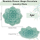 1 шт. фарфоровая тарелка для украшений в форме цветка мандалы DJEW-SC0001-08-2