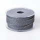 編み紐  革のアクセサリーコード  ジュエリーDIY製版材料  スレートグレイ  3mm  約21.87ヤード（20m）/ロール WL-I003-3mm-B-11-1