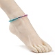 Эластичный ножной браслет из синтетического гематита с бусинами для женщин AJEW-AN00496-3