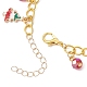 Рождественские браслеты с подвесками из сплава и эмали для женщин BJEW-JB12074-4