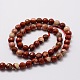 Faceted Round Natural Red Jasper Bead Strands G-L437-40-6mm-2