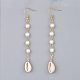 Glass Pearl Dangle Earrings EJEW-JE03187-2