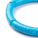10 Stück 10-Farben-Edelsteinimitation Acryl gebogenes Rohr stämmige Stretch-Armbänder Set für Frauen BJEW-JB08140-5