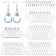 UNICRAFTALE about 180pcs 5 Types Hypoallergenic Hollow Hoop Earring Stainless Steel Earring Hooks with Wire Pendants and Plastic Ear Nuts for DIY Earrings Jewelry Making DIY-UN0001-88P-1