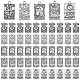 Dicosmetic 50 Stück antike silberne Tarotkarten-Charms FIND-DC0001-45-1