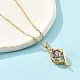 Латунный микропаве кубический цирконий кулон ожерелья для женщин NJEW-S448-03G-1