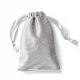 ビロードのアクセサリー類の巾着袋  サテンリボン付き  長方形  銀  15x10x0.3cm TP-D001-01B-03-2