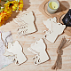 動物をテーマにした未完成の空白の木製ペンダントセット、絵画芸術用  焼き絵  室内装飾  ジュートコード付き  猫の形  10.1x6.4x0.2cm  穴：3.5mm  20pc WOOD-WH0124-26H-4