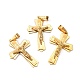 イースターのための黄金の304ステンレス鋼の十字架クロスビッグペンダント  49x33mm  穴：12mm STAS-V0493-79B-3