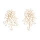 Серьги-клипсы с кисточками из пластика и латуни в виде цветка FS-WG7092D-01-1