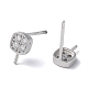 Rhodium Plated 925 Sterling Silver Stud Earring Findings STER-M115-15P-2