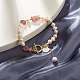 Bracelet en perles de quartz fraise naturelle BJEW-TA00032-03-2