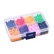8色のDIYヒューズビーズキット  正方形のabcプラスチックペグボード付き  アイロン用紙とプラスチックピンセット  ミックスカラー  5x5mm  穴：3mm  480pc DIY-X0295-01A-5mm-4