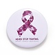 乳がん啓発月間ブリキブローチピン  衣類バッグジャケット用のピンクのフラットラウンドいバッジ  プラチナ  花柄  44x7mm JEWB-G016-01P-02-1