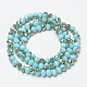 Electroplate Opaque Solid Color Glass Beads Strands EGLA-A034-P8mm-K12-2