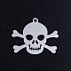 201ステンレス鋼ペンダント  海賊風の頭蓋骨  ステンレス鋼色  19.5x24.5x1mm  穴：1.5mm STAS-S105-JN379-1-20-1