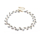Collane di perline di vetro ovale sfaccettate galvaniche NJEW-JN02625-2